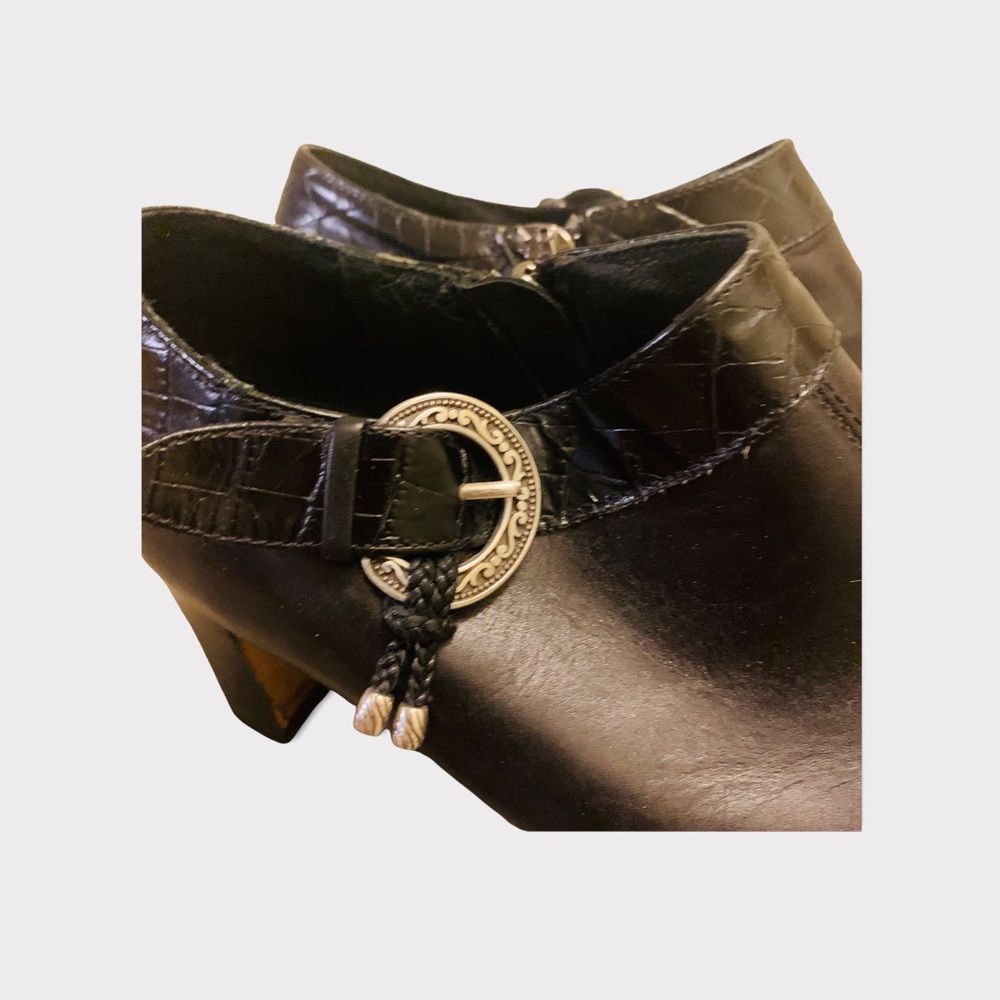 BRIGHTON Tucker Black Square Toe Booties - Picture 8 of 10